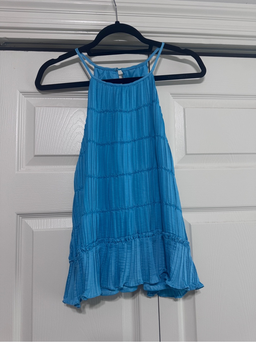 DO+BE Turquoise Blue Tiered Ruffle Tank